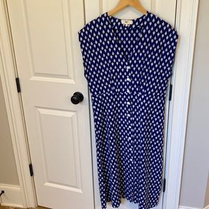 MKT Studio French cotton embroidered dress royal blue 42 Medium 8/10